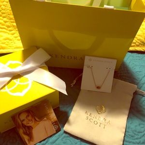 NWT Kendra Scott Chelsea Rose Gold Drusy Necklace